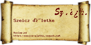 Szeicz Életke névjegykártya